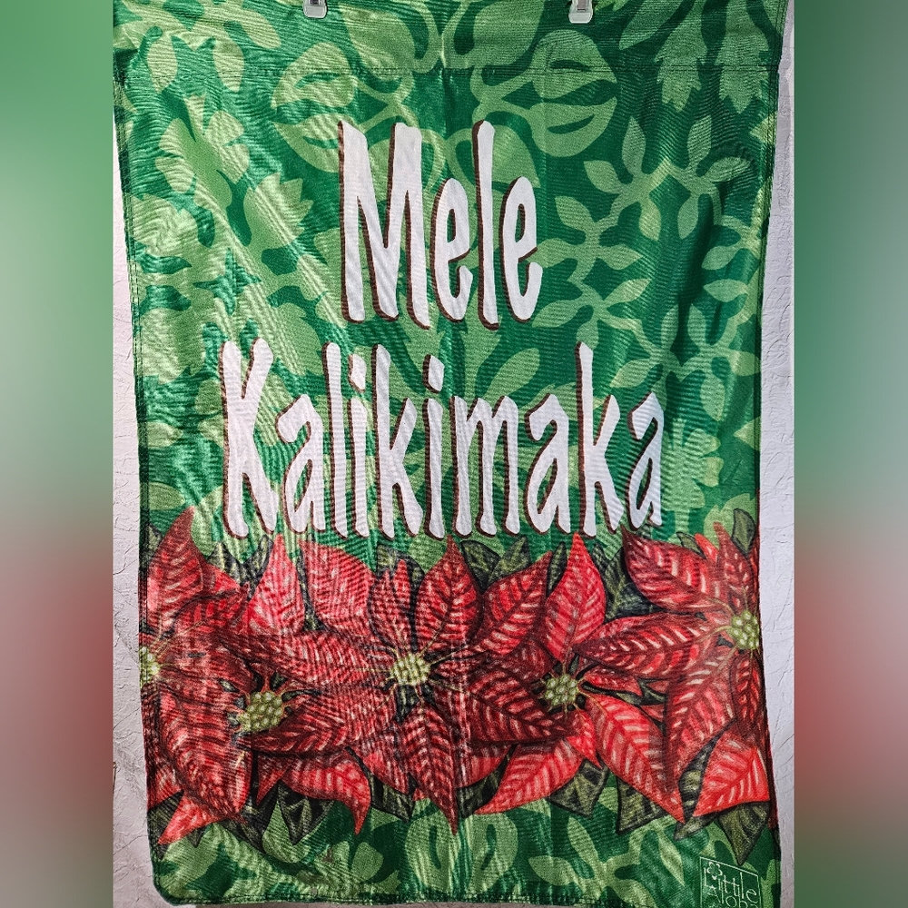 Hawaiian Merry Christmas Outdoor Flag